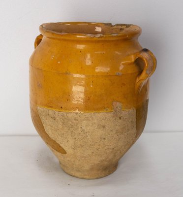 French Confit Pot in Yellow Glazed Terracotta, Late 19th Century-RIU-1752829