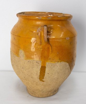 French Confit Pot in Yellow Glazed Terracotta, Late 19th Century-RIU-1752829