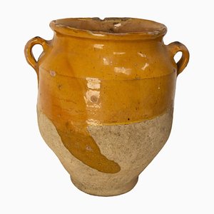 French Confit Pot in Yellow Glazed Terracotta, Late 19th Century-RIU-1752829