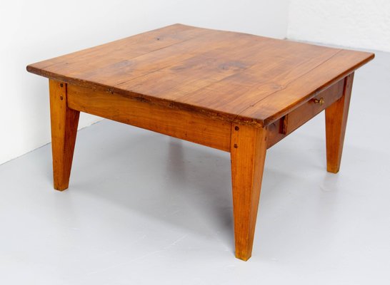 French Country Style Coffee Table with Two Drawers, 1960s-RIU-1718716