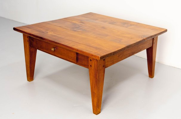 French Country Style Coffee Table with Two Drawers, 1960s-RIU-1718716