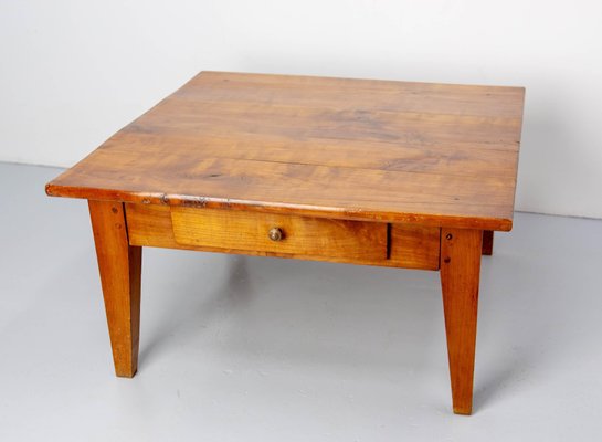 French Country Style Coffee Table with Two Drawers, 1960s-RIU-1718716