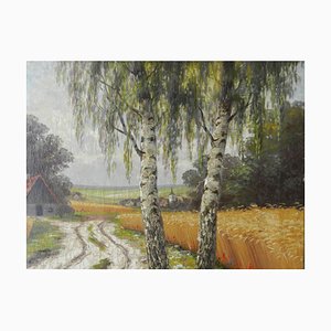 French Countryside View, Mid 20th-Century, Oil on Canvas-ARU-1113537