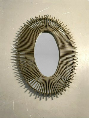 French Craft Iron Sun Mirror, 1950s-NLF-883262