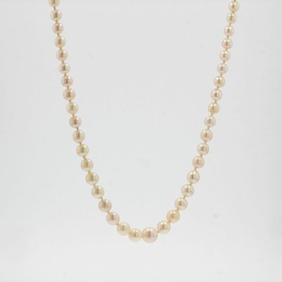 French Cream Cultured Pearl Falling Necklace-OLU-981473