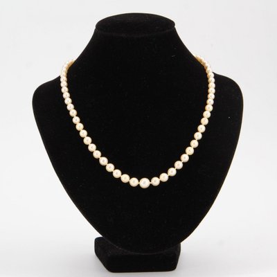 French Cream Cultured Pearl Falling Necklace-OLU-981473