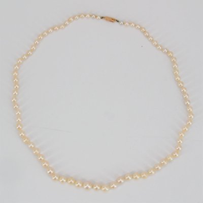 French Cream Cultured Pearl Falling Necklace-OLU-981473