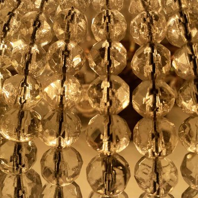 French Crystal and Bronze Ceiling Light, 1950s-TBU-2028095