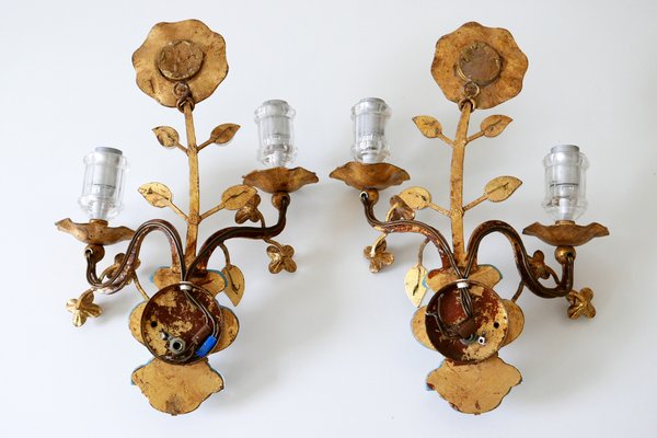 French Crystal and Gilt Metal Sconces from Maison Baguès, 1960s, Set of 2-WPT-581316