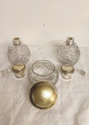 French Crystal Bathroom Set, 1940s, Set of 3-RGF-1304389