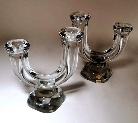 French Crystal Daum Candleholders from Cristal de Vannes, 1960s, Set of 2-QRS-888826