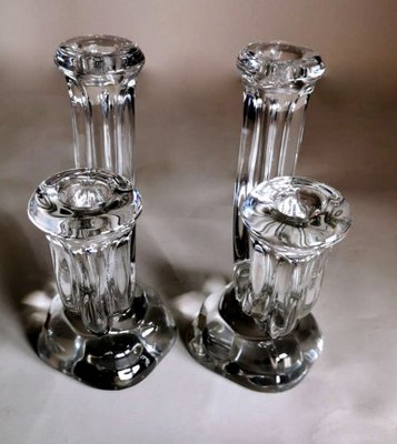 French Crystal Daum Candleholders from Cristal de Vannes, 1960s, Set of 2-QRS-888826