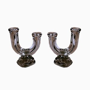 French Crystal Daum Candleholders from Cristal de Vannes, 1960s, Set of 2-QRS-888826