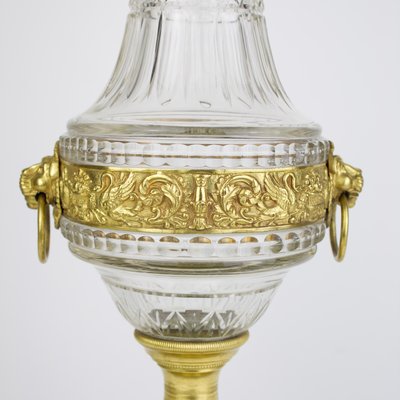 French Crystal Glass Baluster Vase with Bronze Mounting, 1870-KMT-1179660