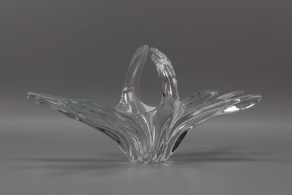 French Crystal Glass Fruit Bowl or Centerpiece from Art Vannes, 1960s-KEG-1010632