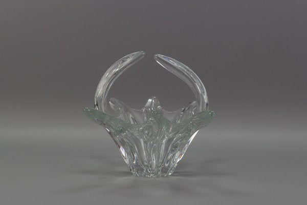 French Crystal Glass Fruit Bowl or Centerpiece from Art Vannes, 1960s-KEG-1010632