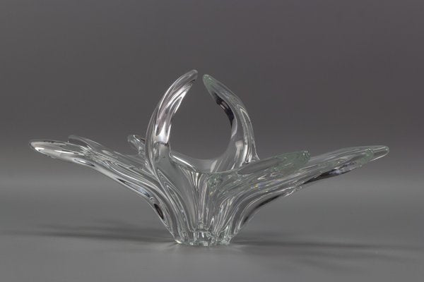 French Crystal Glass Fruit Bowl or Centerpiece from Art Vannes, 1960s-KEG-1010632