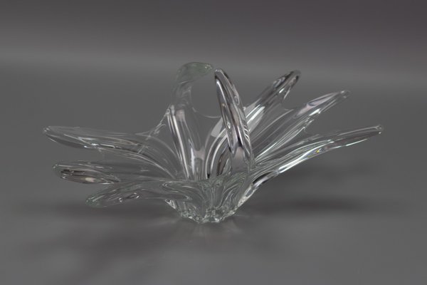 French Crystal Glass Fruit Bowl or Centerpiece from Art Vannes, 1960s-KEG-1010632