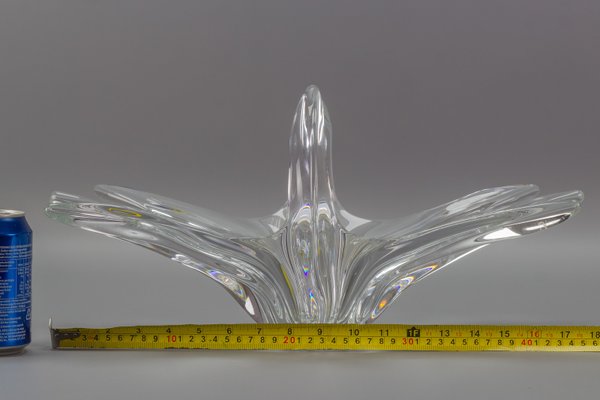 French Crystal Glass Fruit Bowl or Centerpiece from Art Vannes, 1960s-KEG-1010632