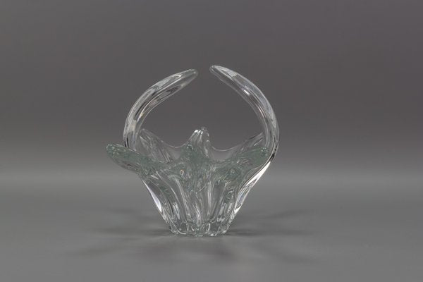 French Crystal Glass Fruit Bowl or Centerpiece from Art Vannes, 1960s-KEG-1010632