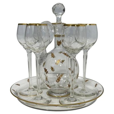 French Crystal Liquer Set, 1900s, Set of 8-UCH-1803462