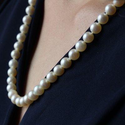 French Cultured Pearl Choker Necklace, 1950s-OLU-981471