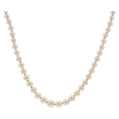 French Cultured Pearl Falling Necklace-OLU-981468