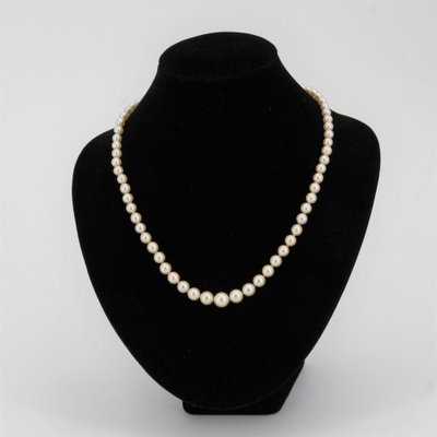 French Cultured Pearl Falling Necklace-OLU-981468