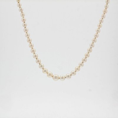 French Cultured Pearl Falling Necklace-OLU-981468