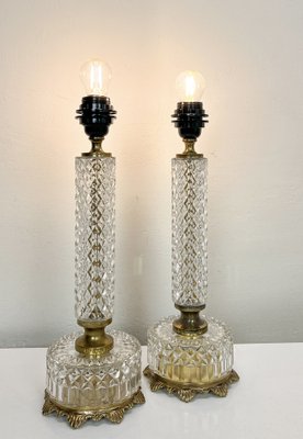 French Cut Glass or Crystal Table Lamps, 1950s, Set of 2-WZZ-1819294