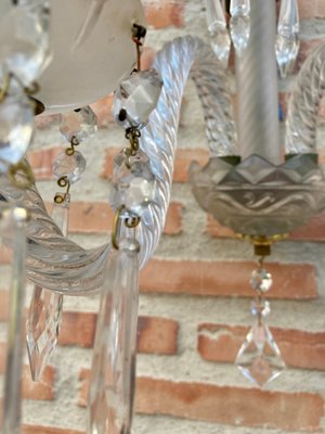 French Cut Glass Sconces with Crystals, 1922, Set of 2-NOU-860909