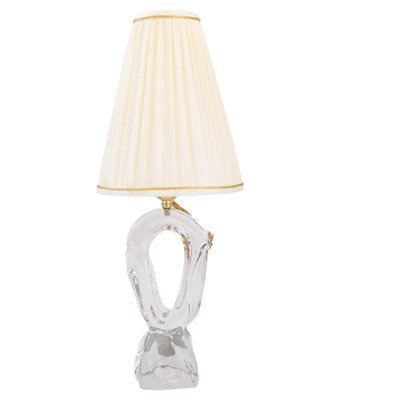 French Daum Crystal Glass Table Lamp, 1960s-SPD-1239022