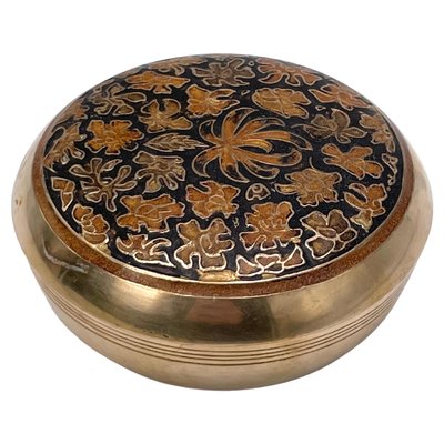 French Decorative Jewerly Box in Brass with Flower Pattern, 1970-UR-1293630