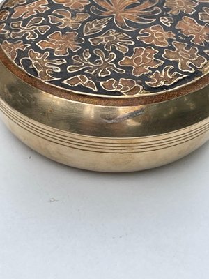 French Decorative Jewerly Box in Brass with Flower Pattern, 1970-UR-1293630