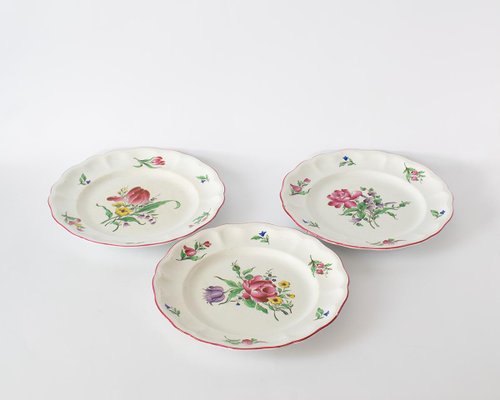 French Decorative Plates from Keller & Guerin Luneville, Set of 3-IXK-1080734