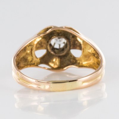 French Diamond 18 Karat Yellow Gold Ring, 1950s-OLU-1129187