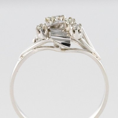 French Diamonds and 18 Karat White Gold Ring, 1970s-OLU-896676