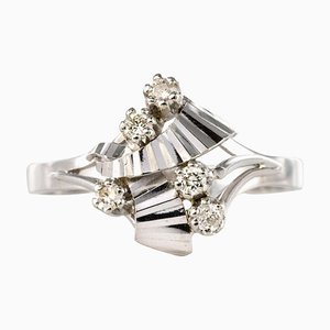 French Diamonds and 18 Karat White Gold Ring, 1970s-OLU-896676