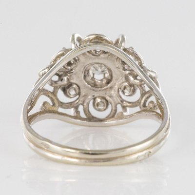 French Diamonds and 18 Karat White Gold Thread Ring, 1960s-OLU-896615