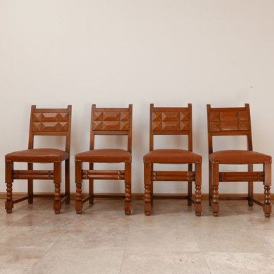 French Dining Chairs in Manner of Charles Dudouyt, Set of 4-JRP-910596