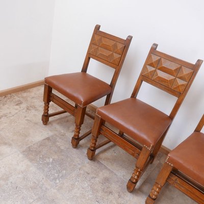 French Dining Chairs in Manner of Charles Dudouyt, Set of 4-JRP-910596