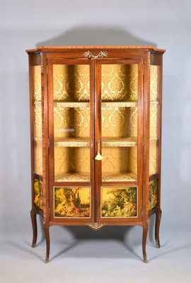 French Display Cabinet in Walnut and Sapele Mahogany, 1950s-CTD-1477143