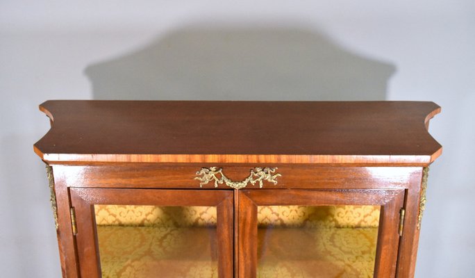 French Display Cabinet in Walnut and Sapele Mahogany, 1950s-CTD-1477143