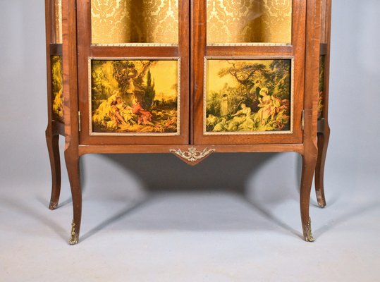 French Display Cabinet in Walnut and Sapele Mahogany, 1950s-CTD-1477143