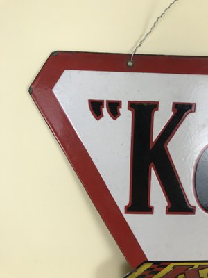 French Double Sided Triangular Enameled Metal Kodaks Sign, 1940s-YNA-646934