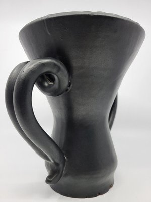 French Ear Vase in Black Ceramic by Jean Austruy, 1950-QCI-2028227