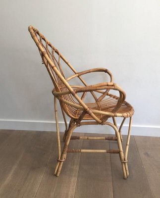 French Egg-Shaped Rattan Armchairs, 1950s, Set of 2-BA-658231