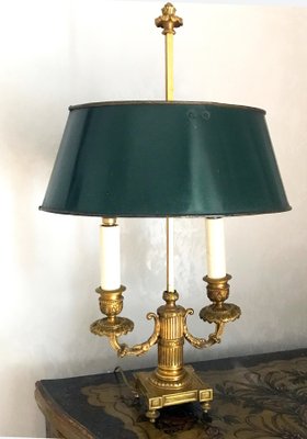 French Empire Gilt Bronze Two-Arm Bouillotte Lamps or Table Lamps, 1815, Set of 2-MBH-1031622