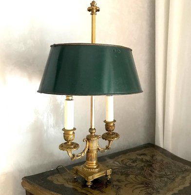 French Empire Gilt Bronze Two-Arm Bouillotte Lamps or Table Lamps, 1815, Set of 2-MBH-1031622