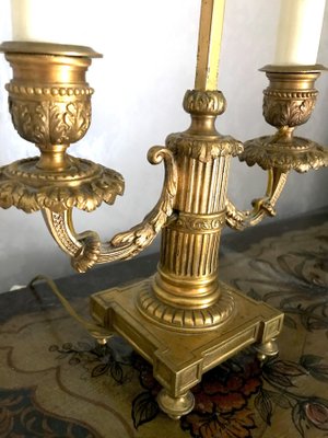 French Empire Gilt Bronze Two-Arm Bouillotte Lamps or Table Lamps, 1815, Set of 2-MBH-1031622